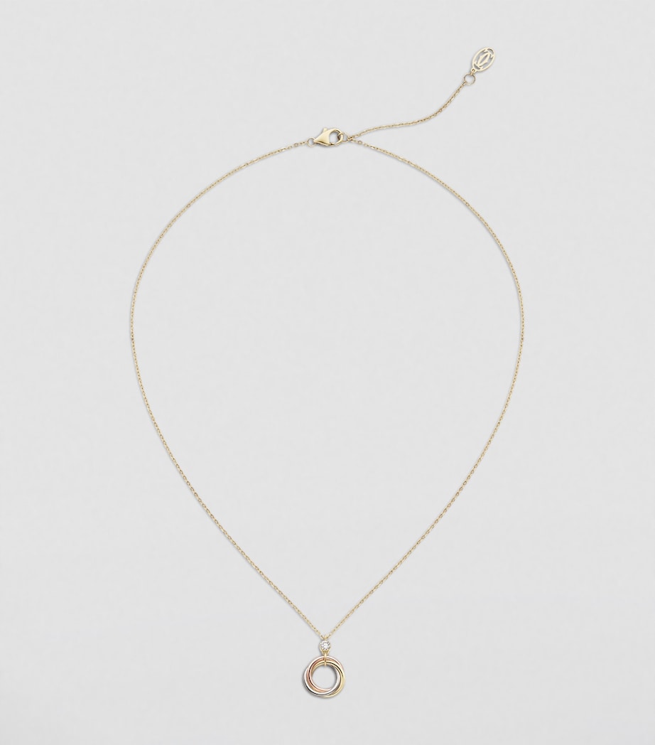 Mixed Gold and Diamond Trinity Necklace MIXED GOLD Image 6