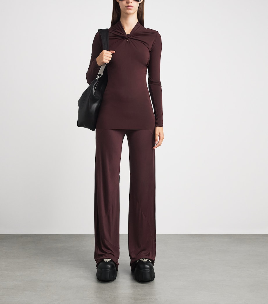 Rick Owens Womens Tower Bias Trousers Wine Image 2