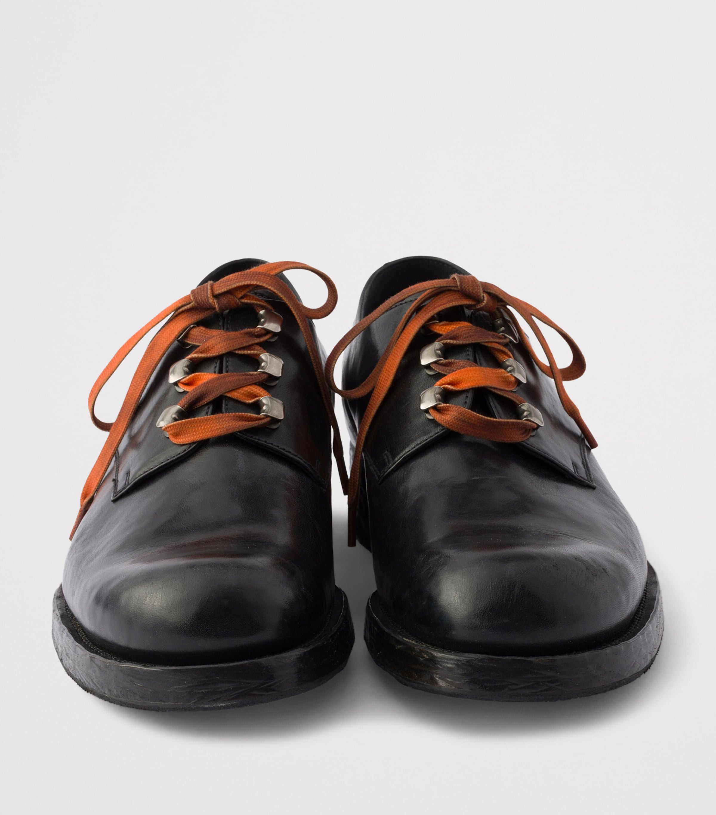 Prada Black Leather Antiqued Derby Shoes | Harrods UK