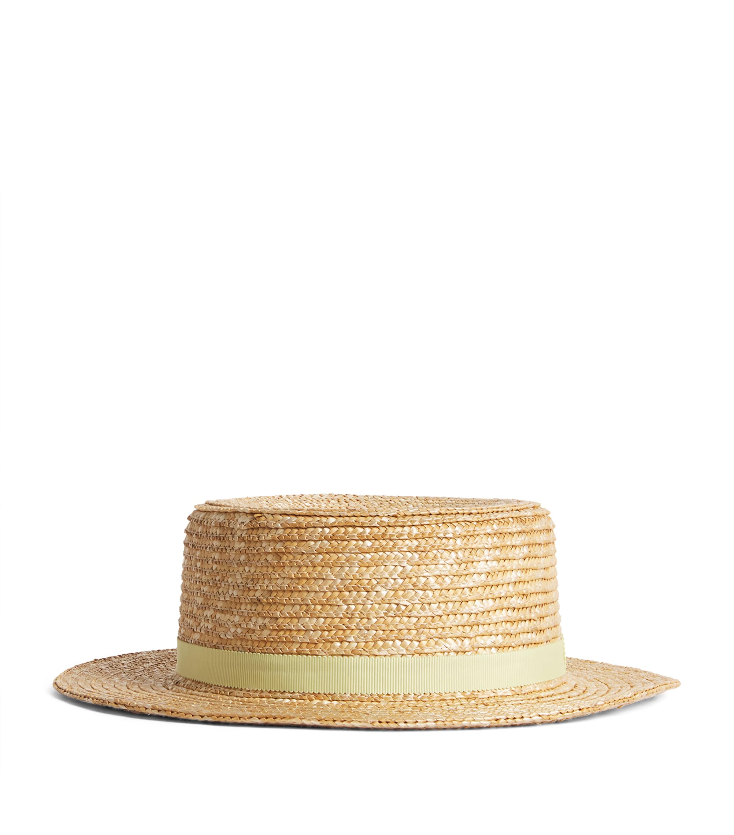 BONITA RIBBON-TRIM BOATER HAT 