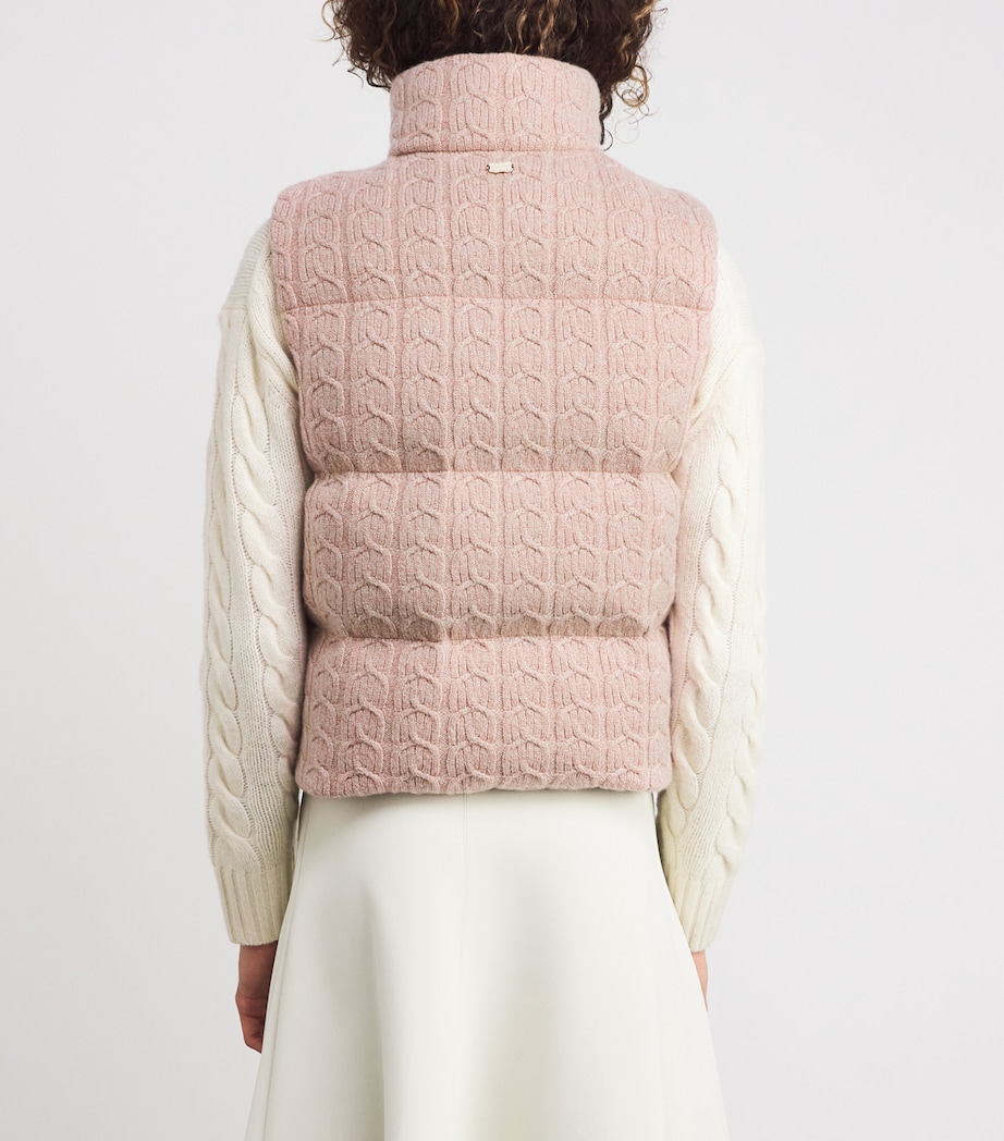 Cashmere Quilted Gilet P06PINK - ROSE' Image 4