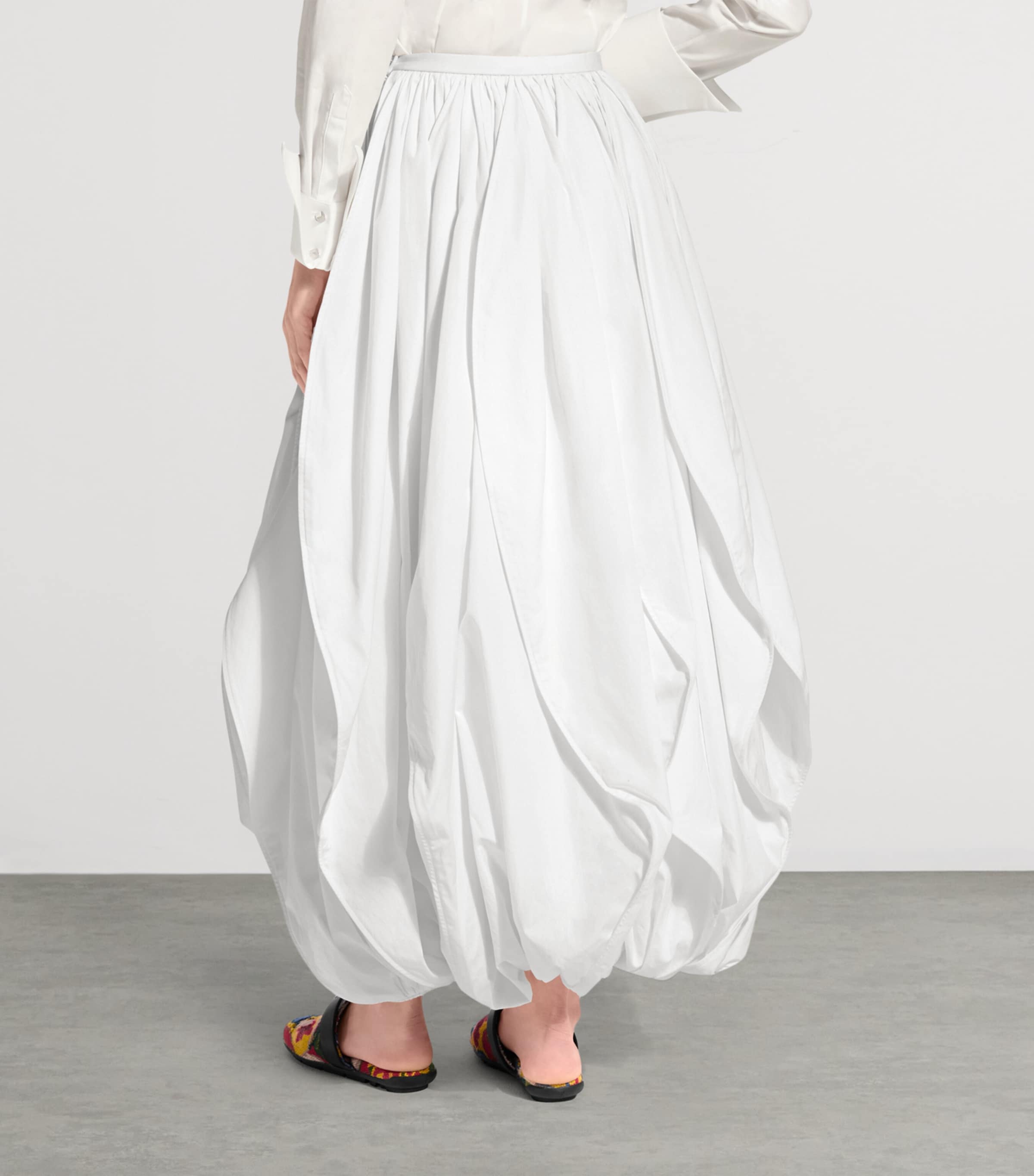 LOUIS VUITTON Womens Asymmetric Balloon Maxi Skirt Optic White Image 3