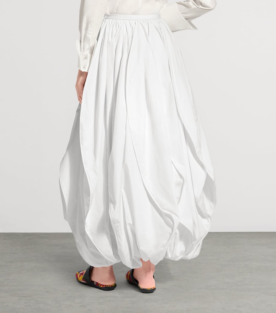 LOUIS VUITTON Womens Asymmetric Balloon Maxi Skirt Optic White Image 3