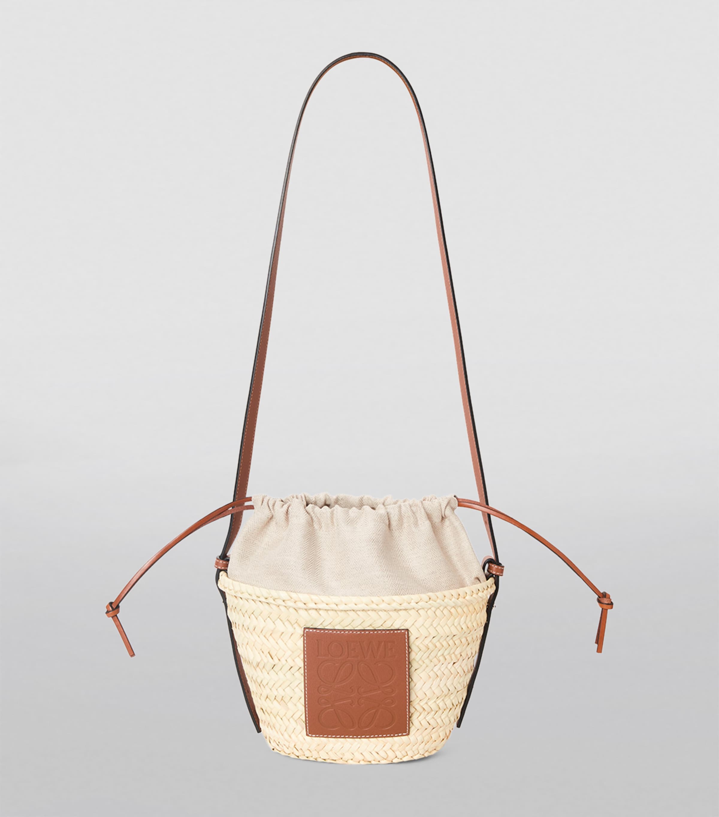 x Paula's Ibiza Woven Drawstring Bucket Bag NATURAL/TAN Image 5