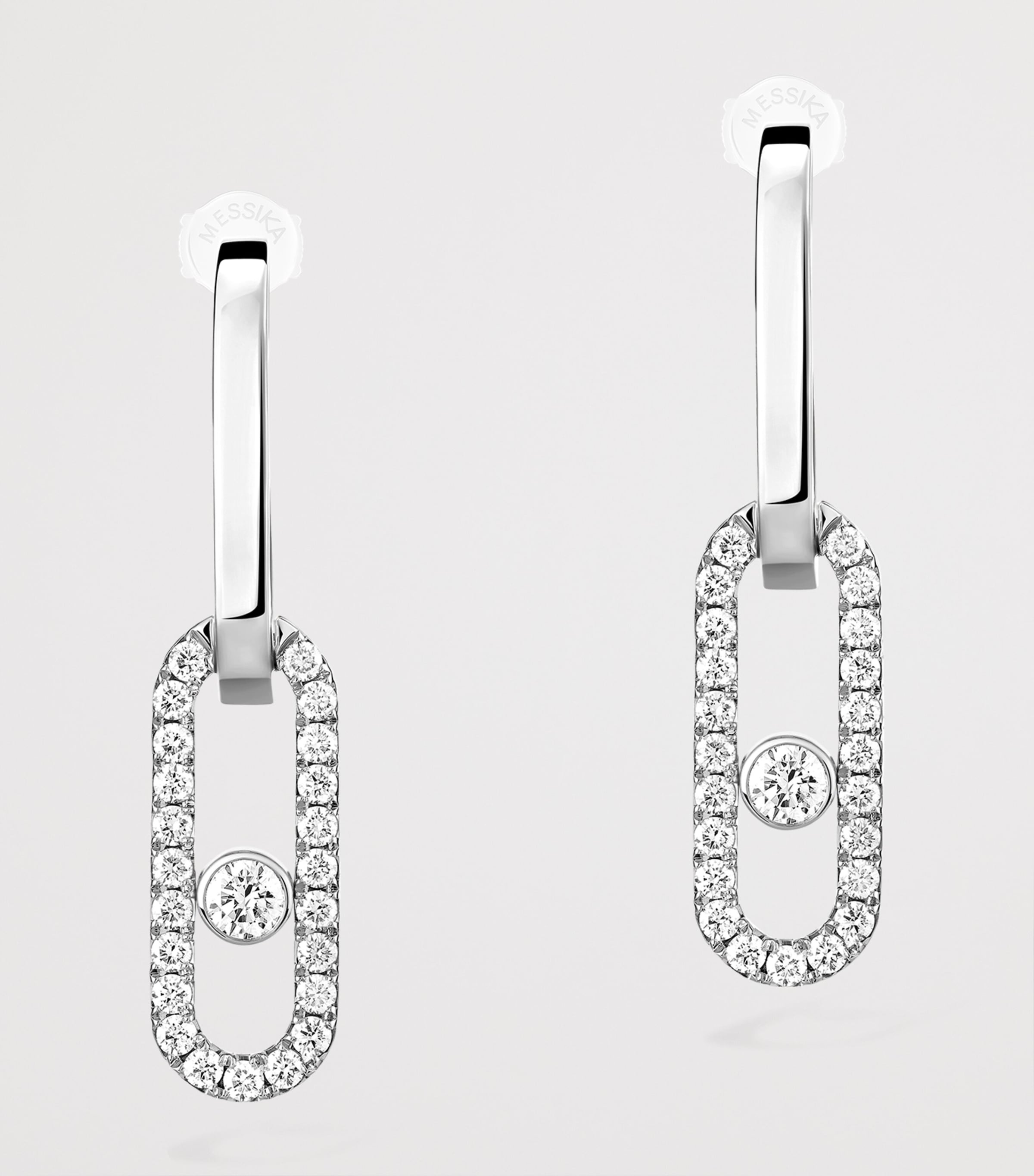 Messika Move Link White Gold and Diamond Convertible Earrings White Gold Image 4