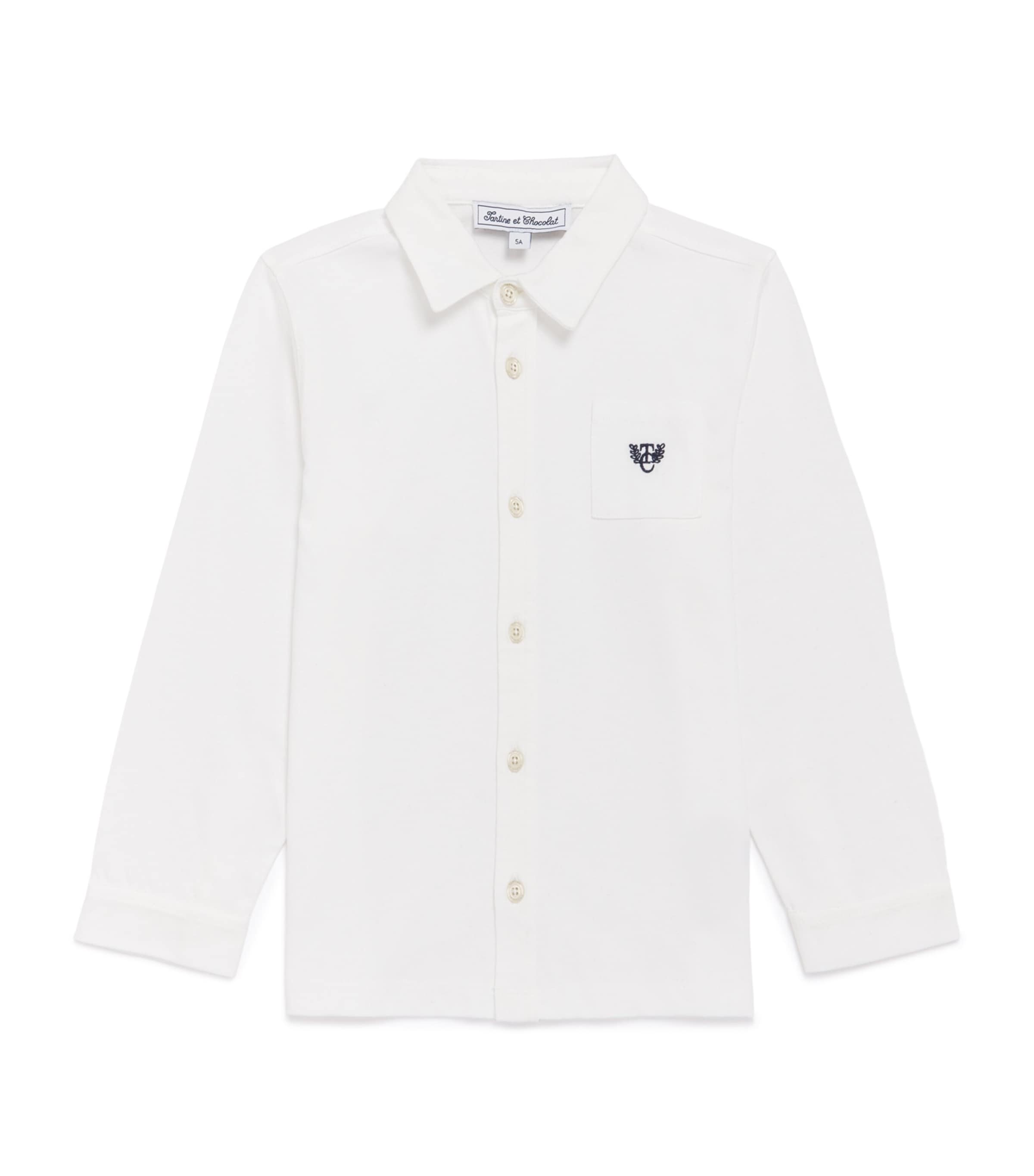 Tartine Et Chocolat Cotton Logo-embroidered Shirt In White