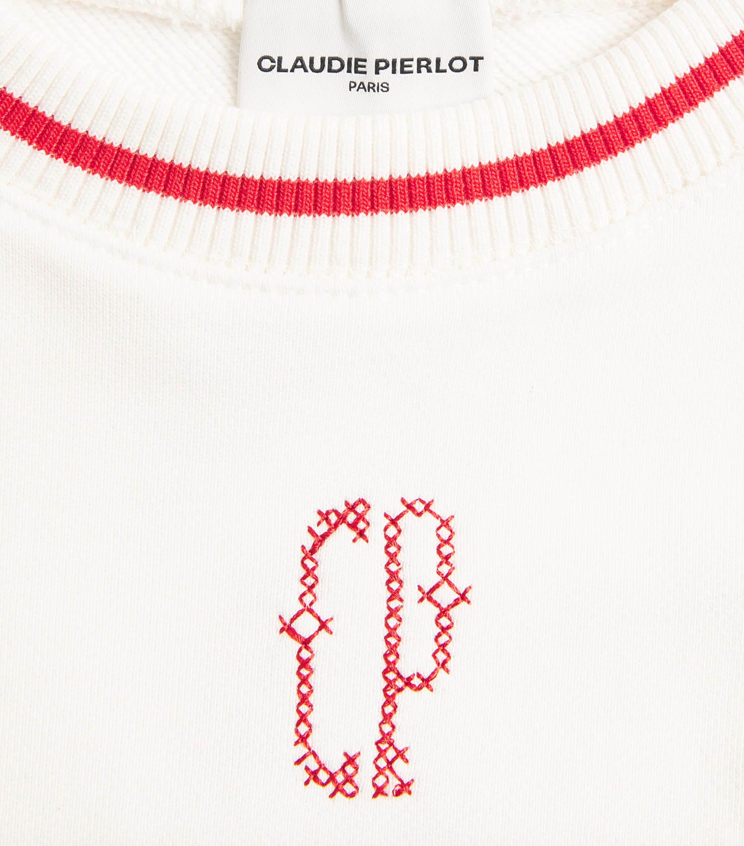 Cotton CP Embroidered Sweatshirt ECRU Image 5