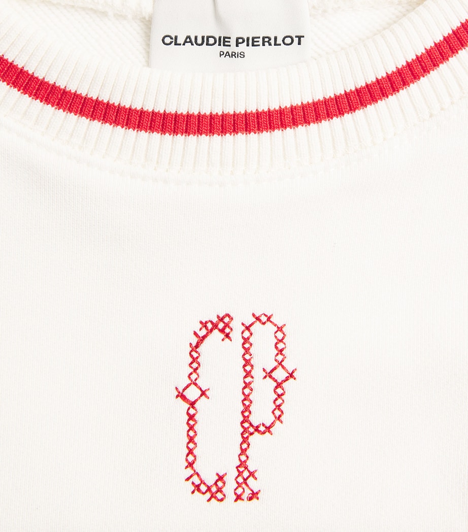 Cotton CP Embroidered Sweatshirt ECRU Image 5