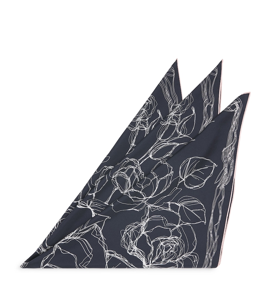 Fabiana Filippi Silk Twill Printed Scarf Blu/bianco/rosa Image 1