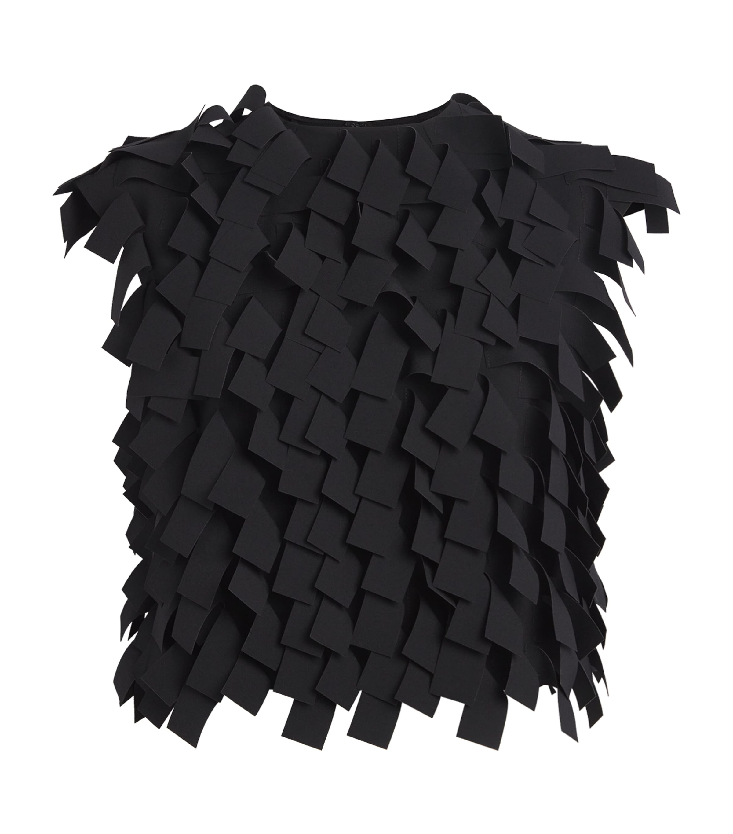 A.w.a.k.e. A. W.a. K.e. Mode Fringed Crop Top In Black