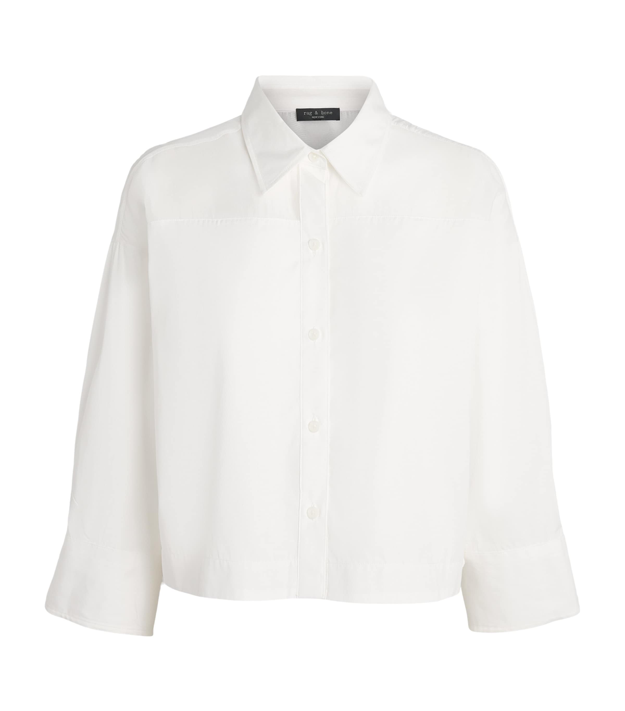 Rag & Bone Womens Poplin-Organza Elly Shirt White Image 1