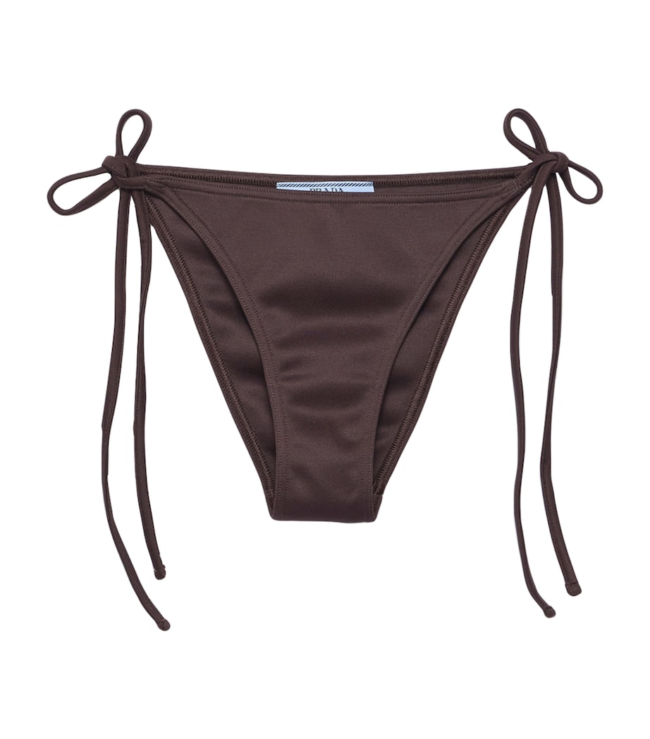 Prada Womens Triangle Bikini Bottoms Brown Image 1