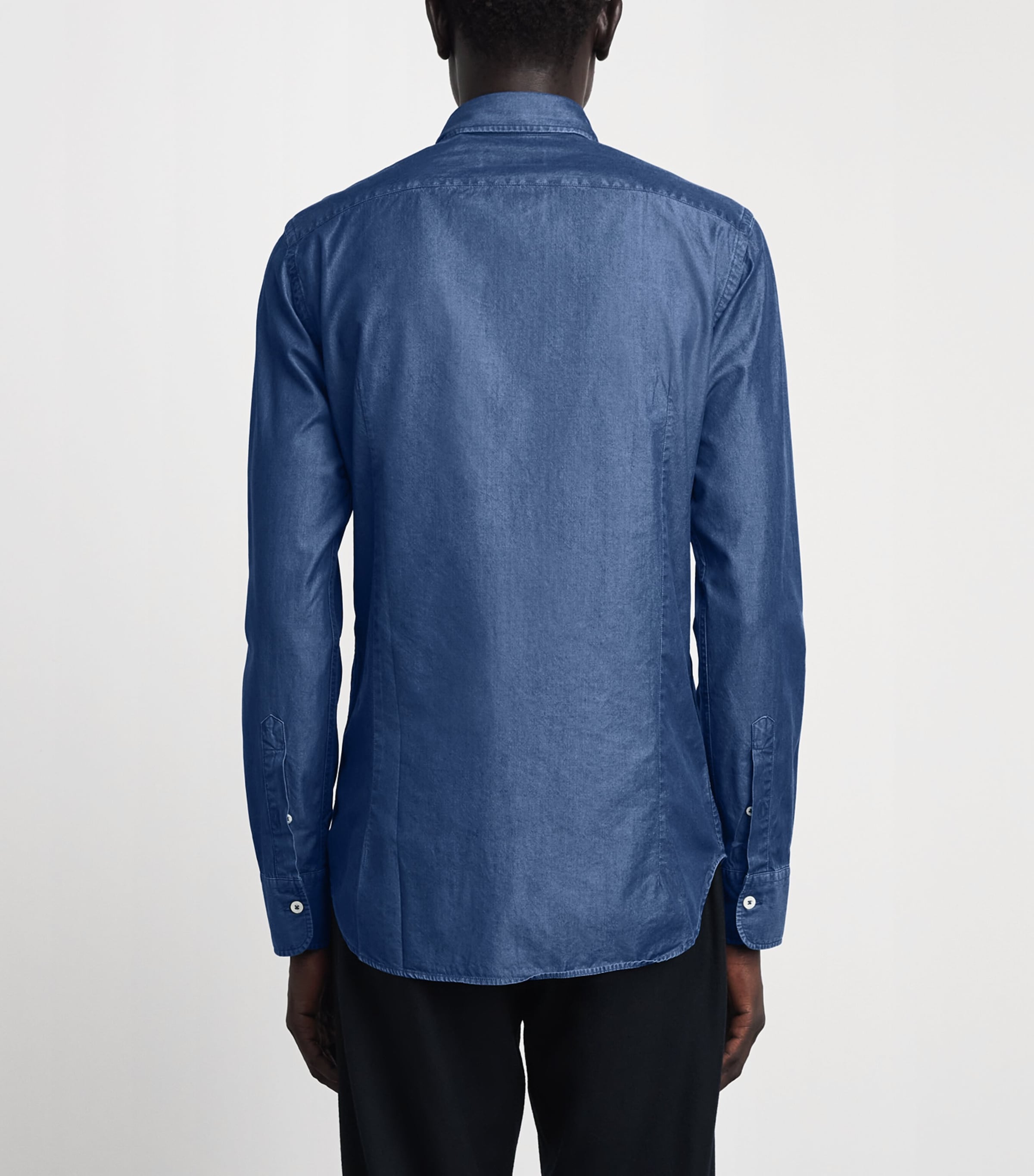 Canali Mens Denim Shirt Image 5