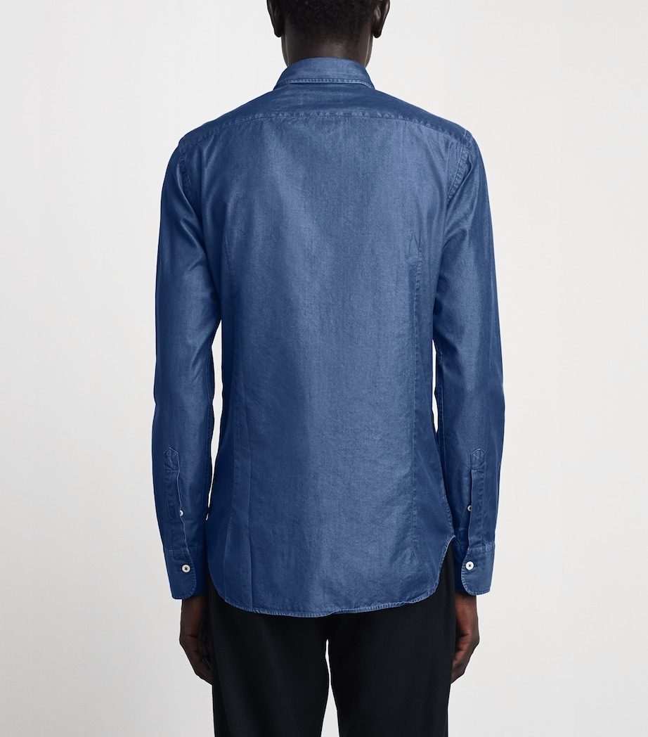 Canali Mens Denim Shirt Image 5