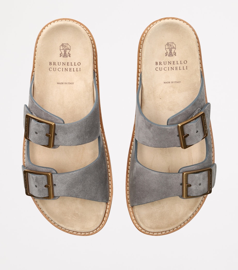 Suede Double-Strap Sandals GREY/DARK Image 4