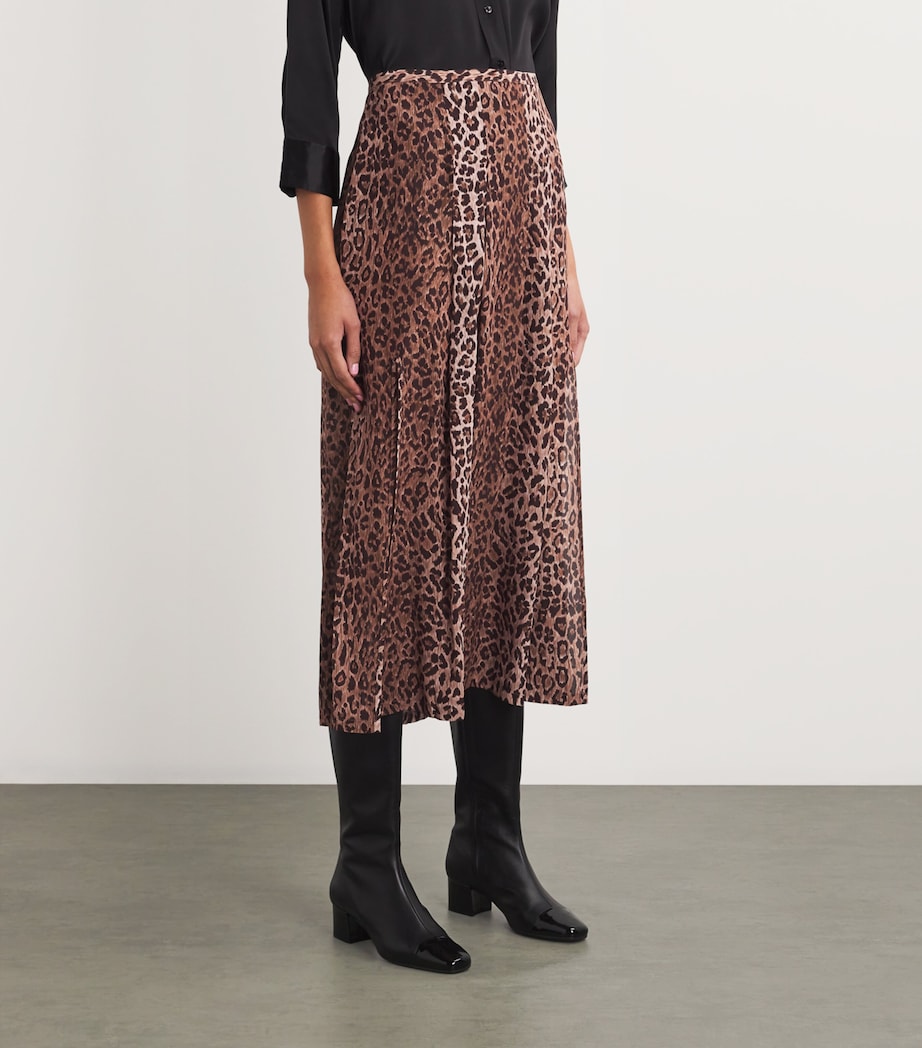 Silk Georgia Midi Skirt LEOPARD Image 3