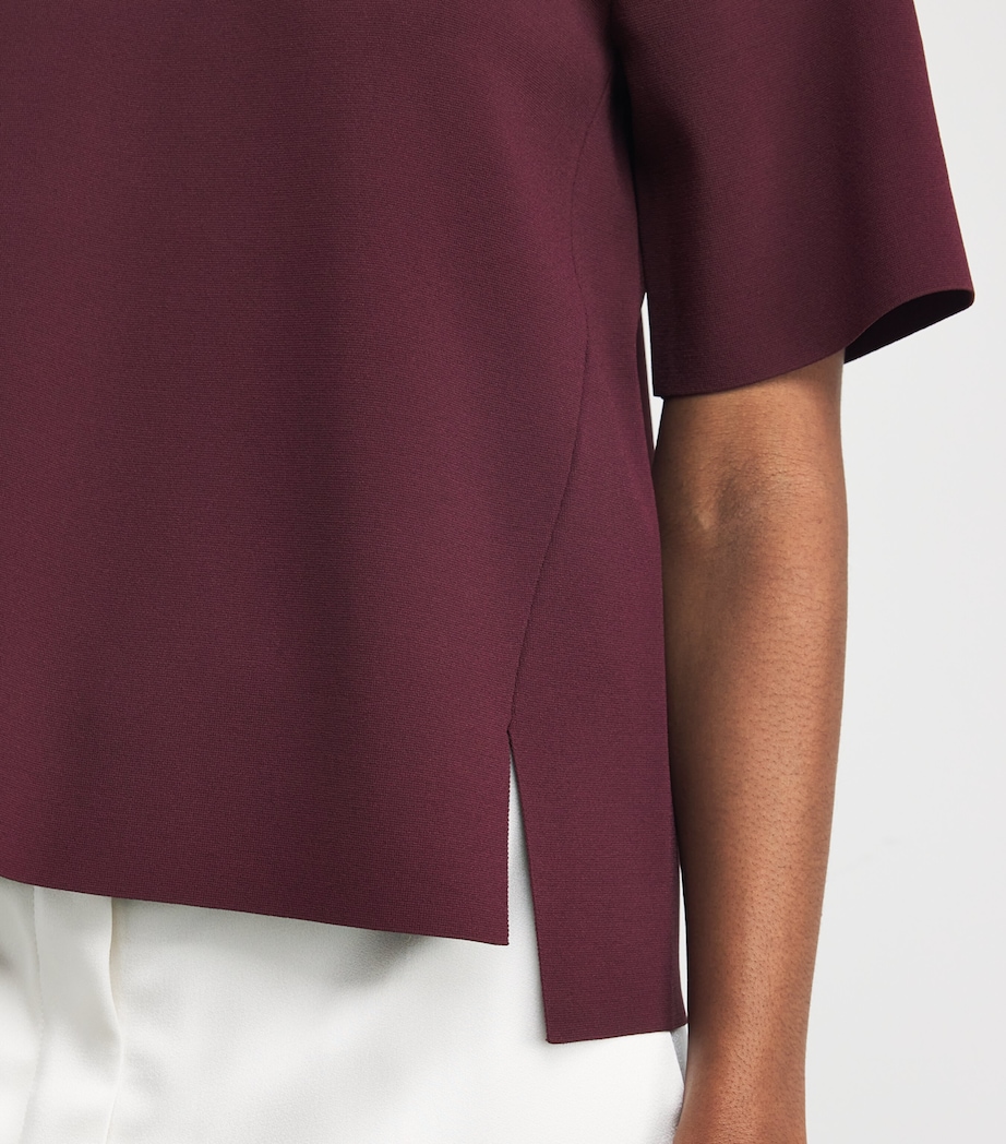 Knit Short-Sleeve Top 6017 BORDEAUX Image 6