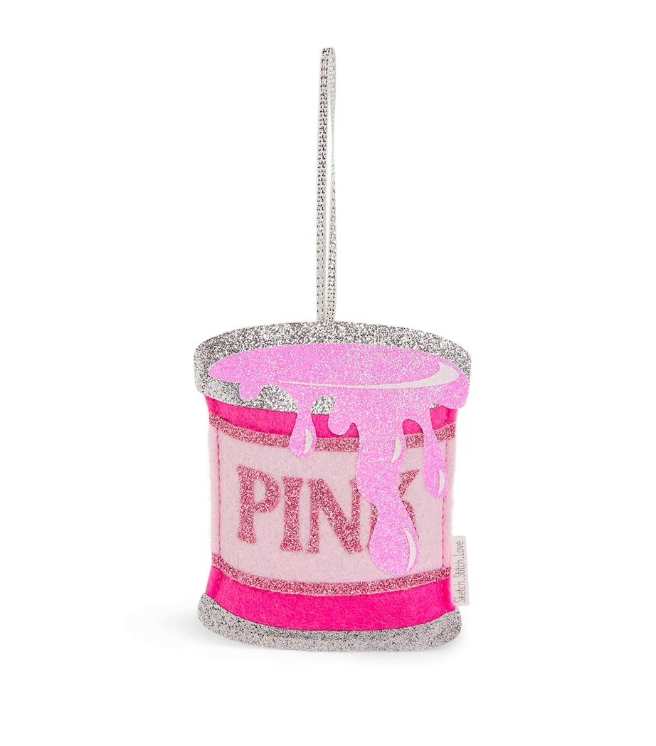 Paint Tin Tree Decoration PINK Image 1