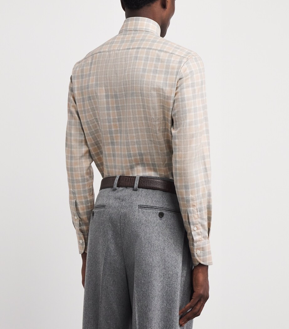 Cotton Flannel Check Shirt GREY Image 4