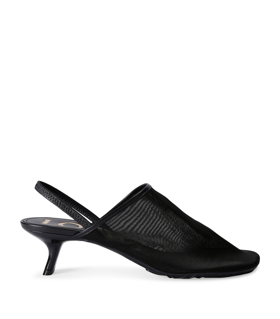 LOEWE Mesh Petal Slingback Pumps Black Image 1