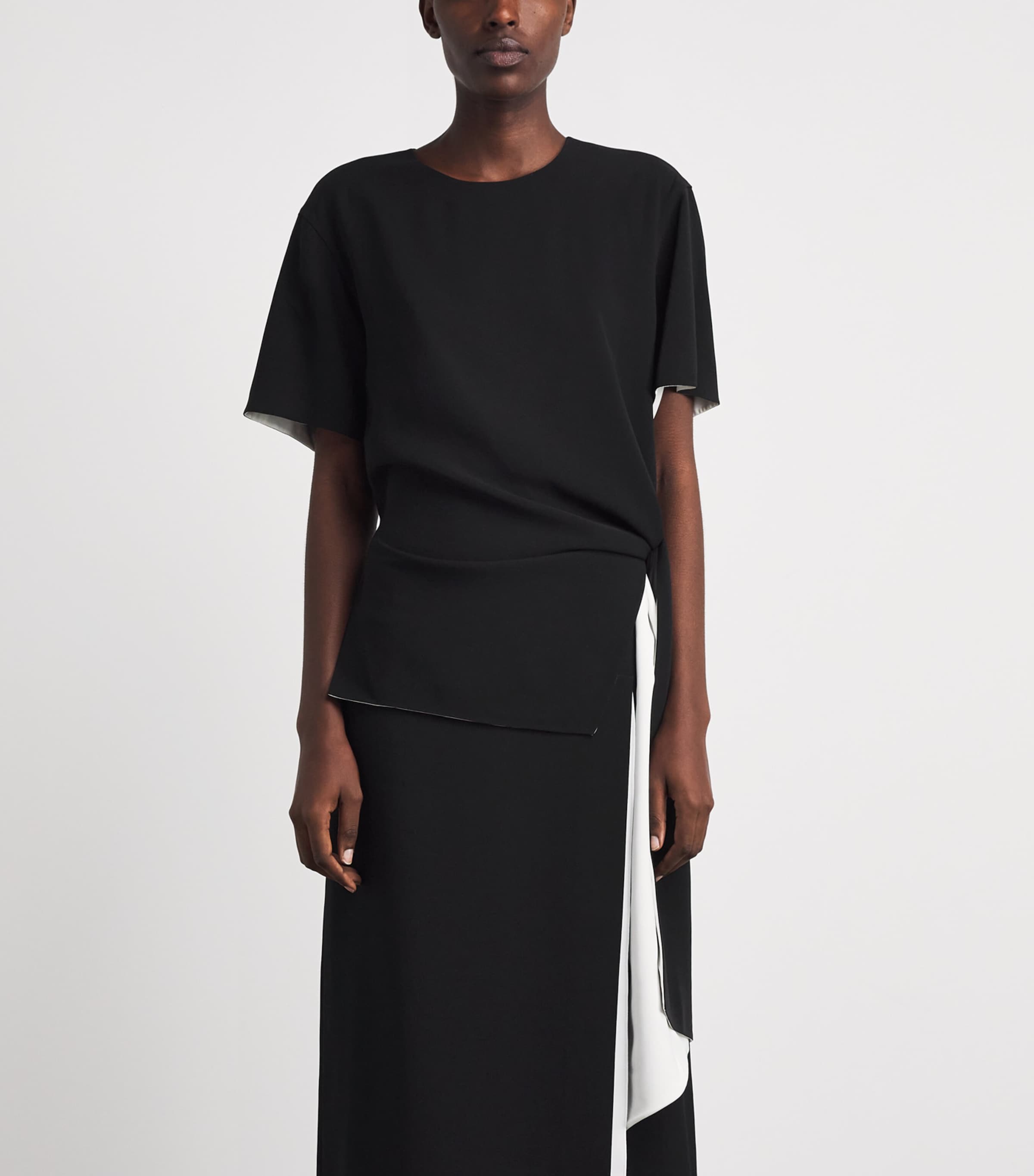 Lafayette 148 Womens Reversible Side-Tie Blouse Black Image 4