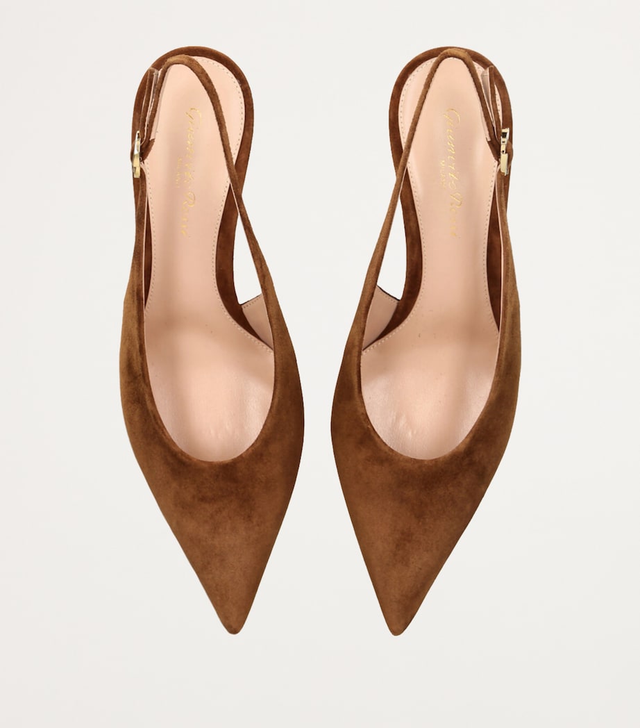 Suede Robbie Slingback Pumps 55 TAN Image 4