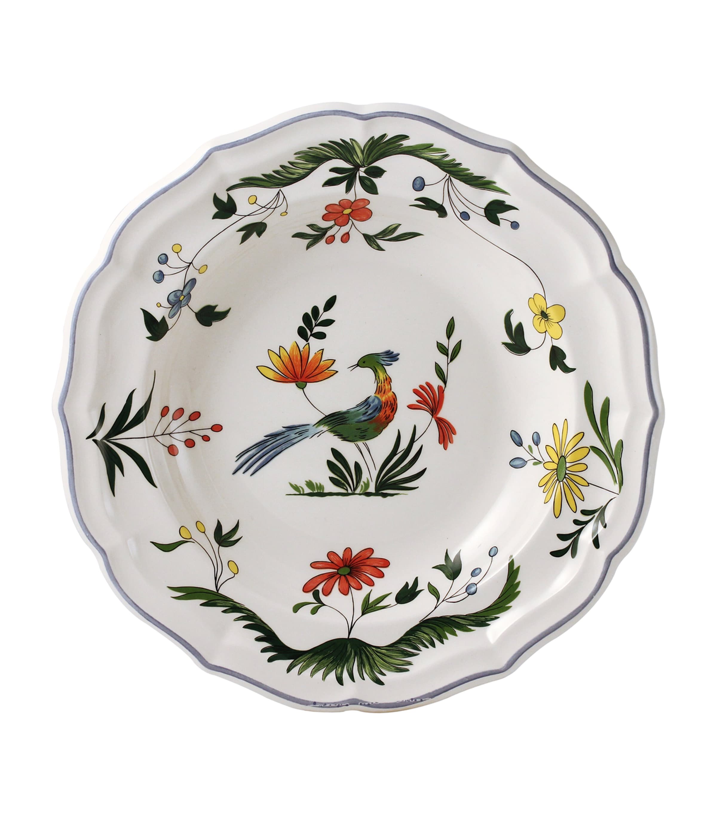 Gien Set Of 4 Oiseaux De Paradis Soup Plates