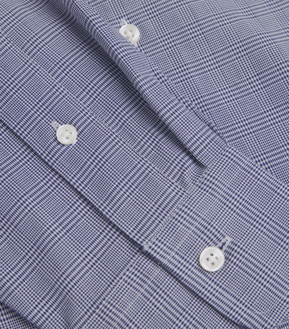 Cotton-Blend Check Shirt BLUE Image 5