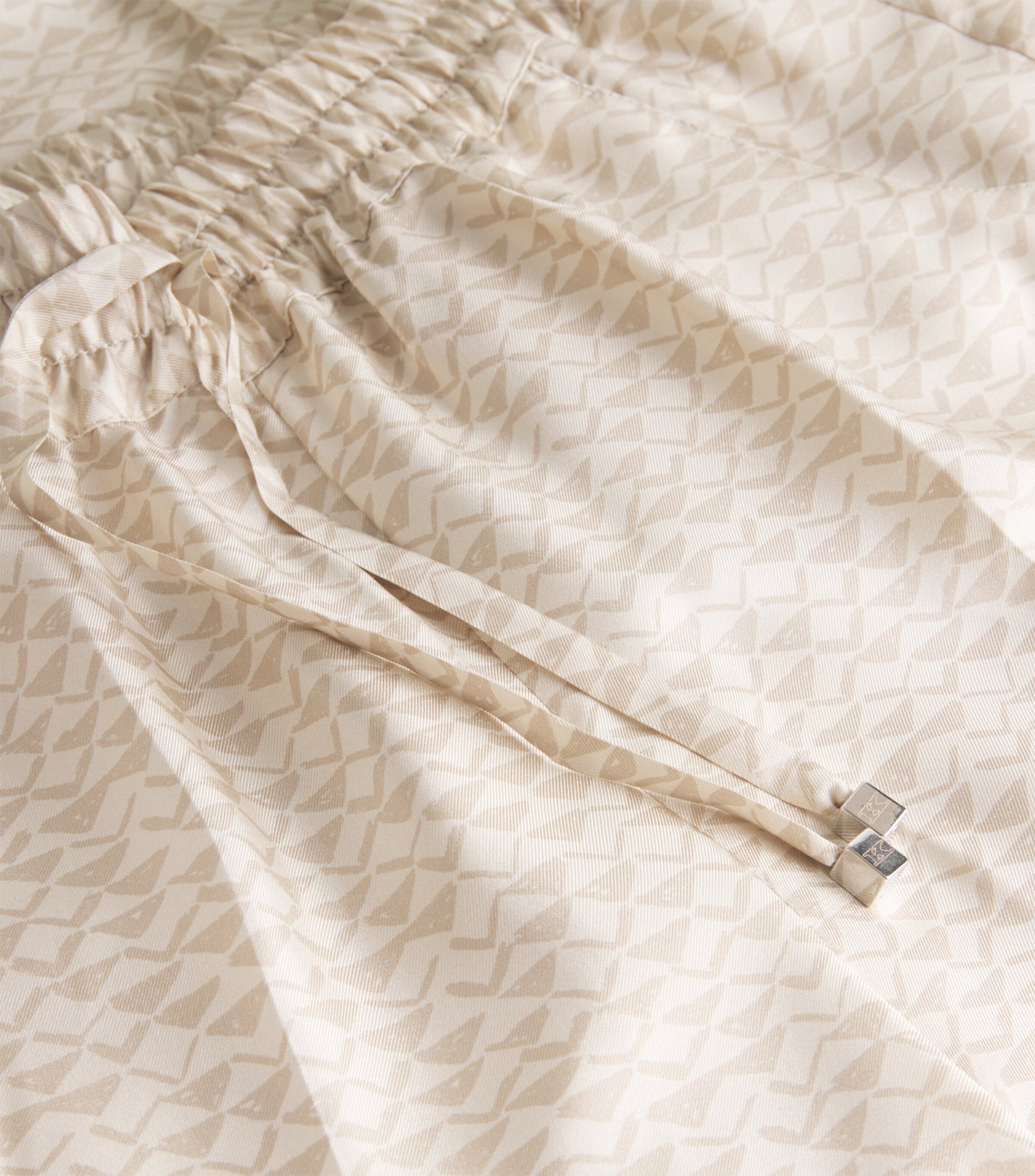 Kiton Womens Silk Printed Wide-Leg Trousers Cream White/beige Image 5