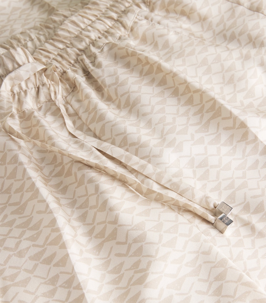 Silk Printed Wide-Leg Trousers CREAM WHITE/BEIGE Image 5