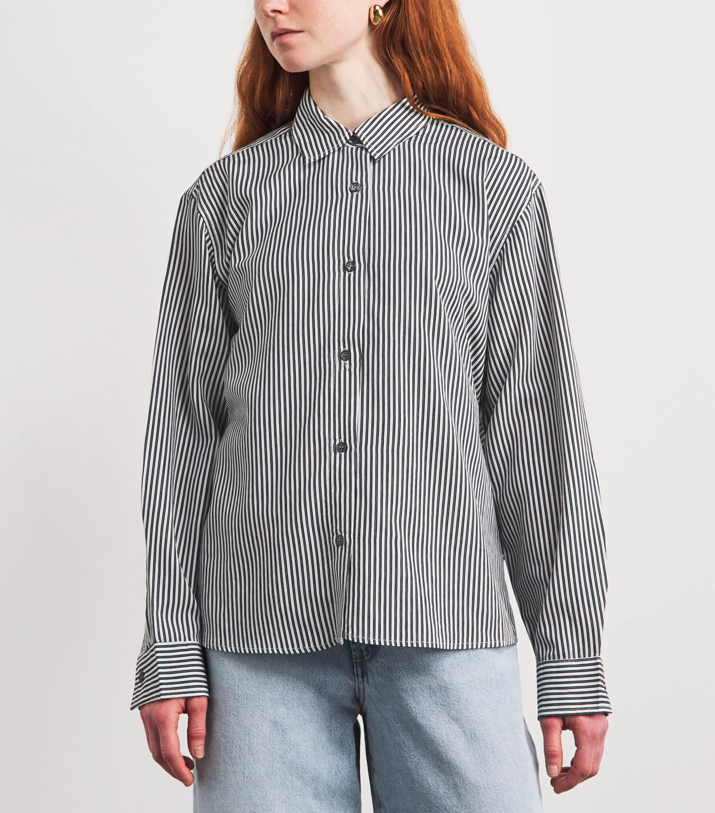 AGOLDE Womens Theo Denim Shirt Solene Stripe Image 4