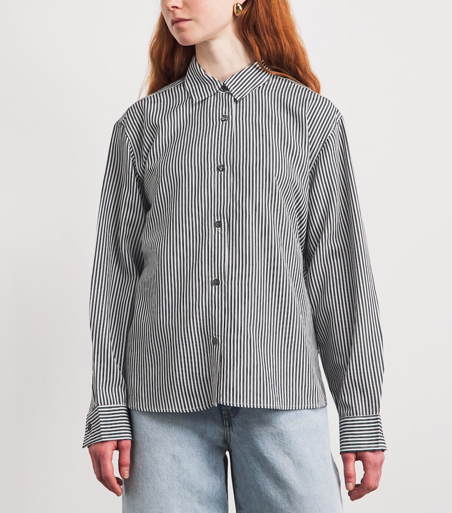 AGOLDE Womens Theo Denim Shirt Solene Stripe Image 4