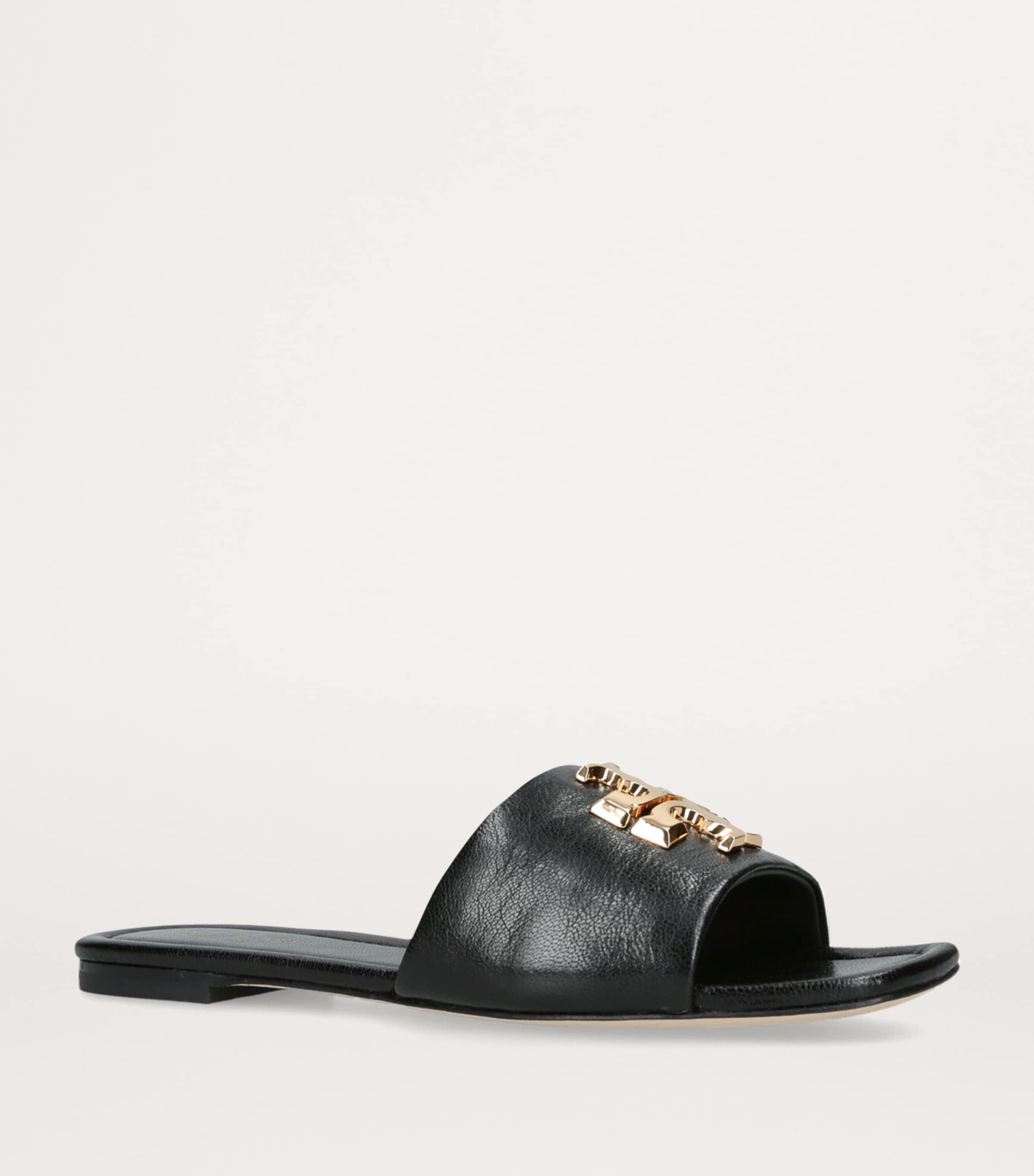 Leather Eleanor Slides BLACK Image 3