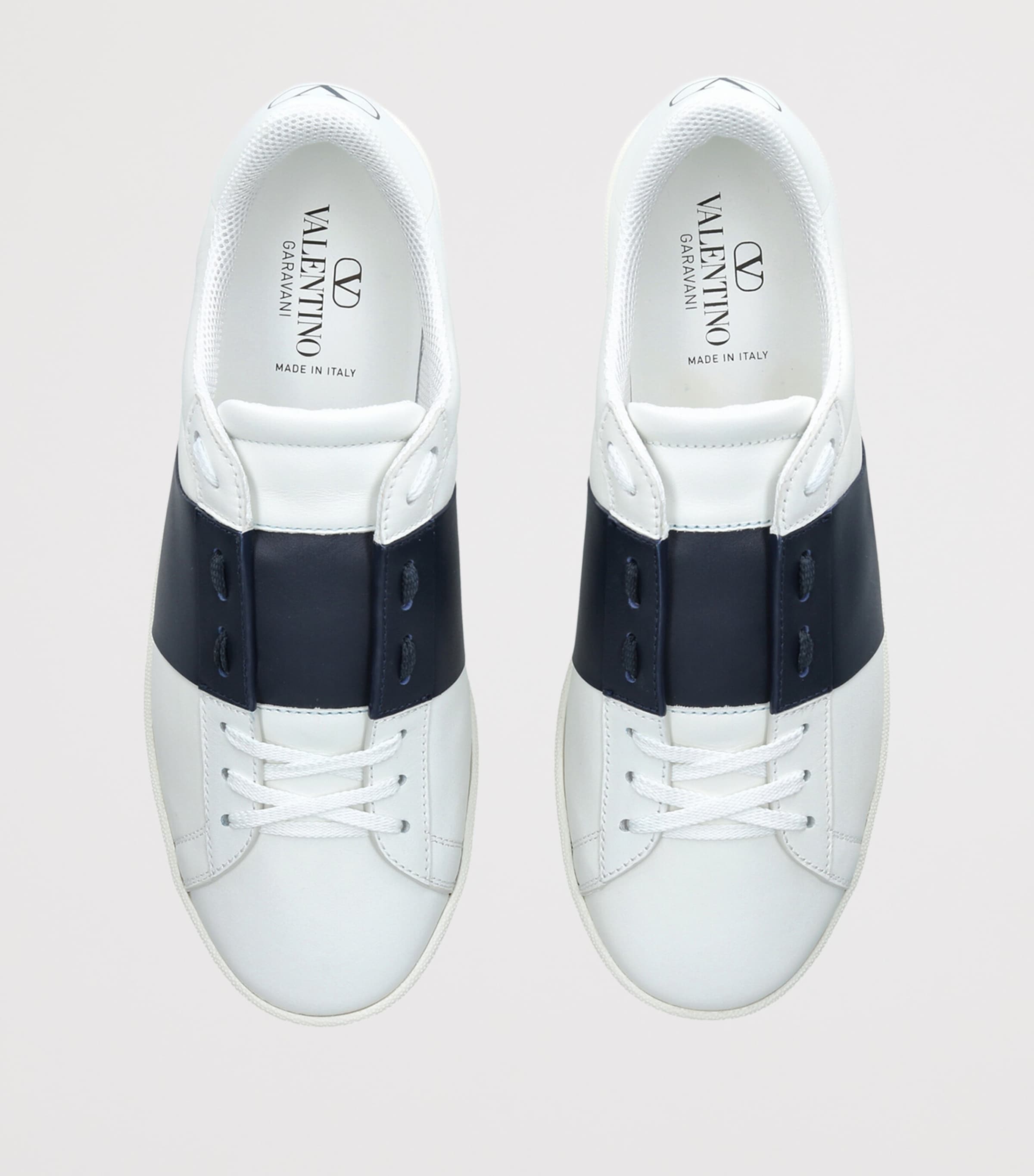 Valentino Garavani Leather Open Royco Sneakers White/navy Image 4