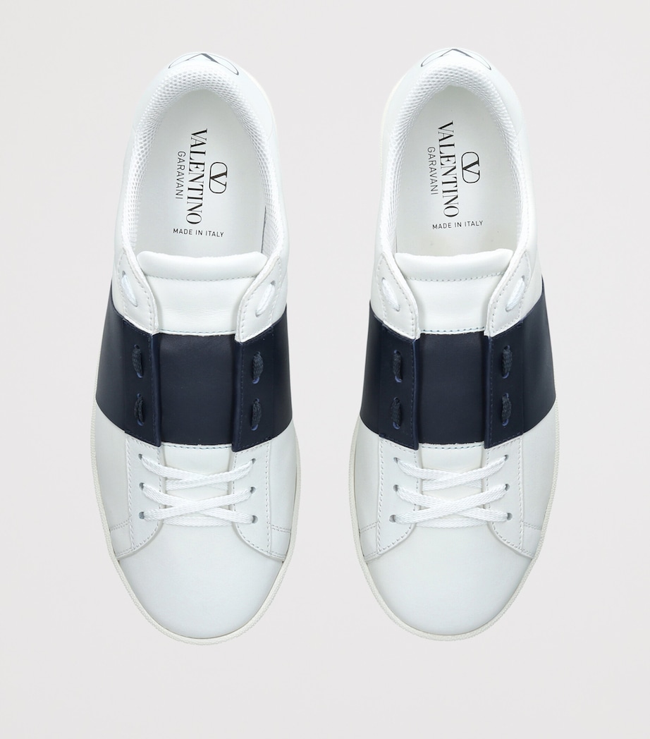 Valentino Garavani Leather Open Royco Sneakers White/navy Image 4