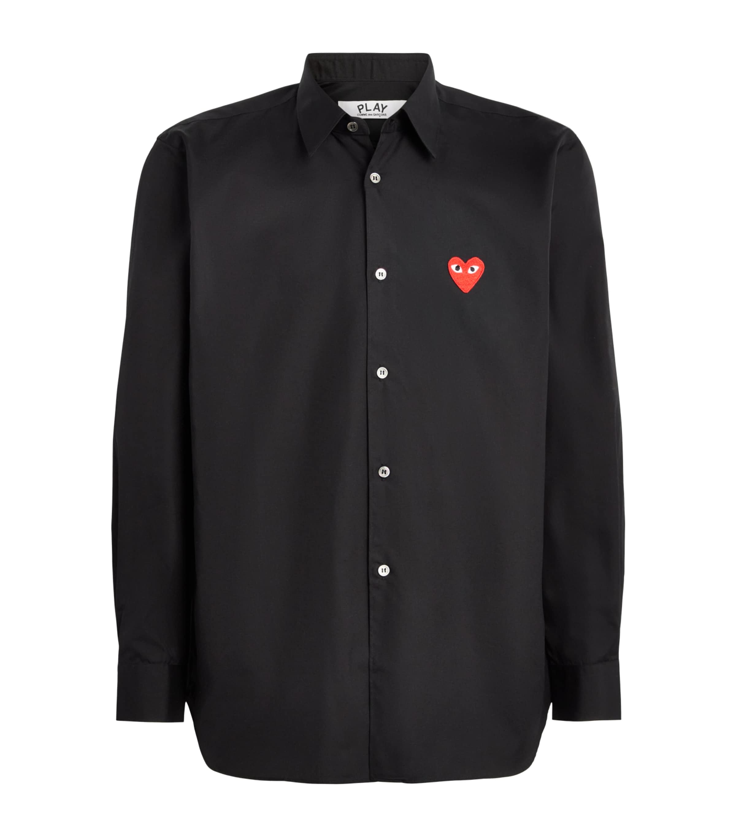Comme Des Garçons Play Mens Long-Sleeve Heart Shirt Black Image 1