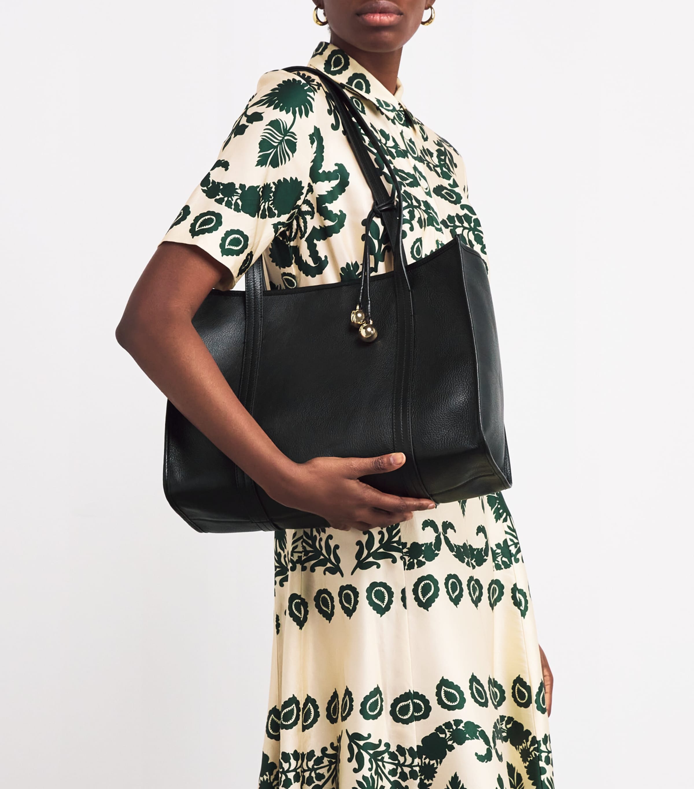 Leather Tote Bag BLACK Image 2