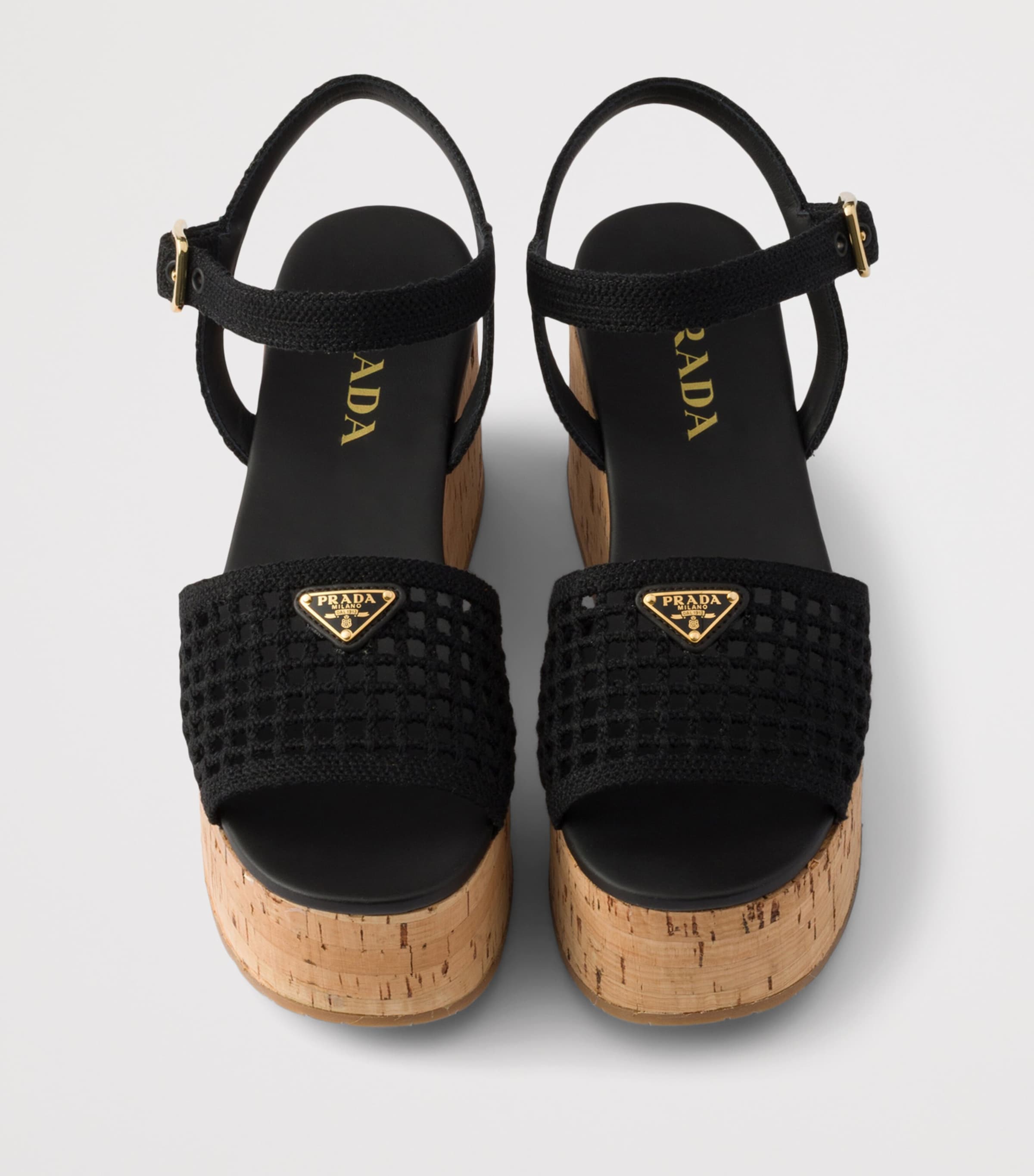 Prada Crochet Sandals Black Image 3