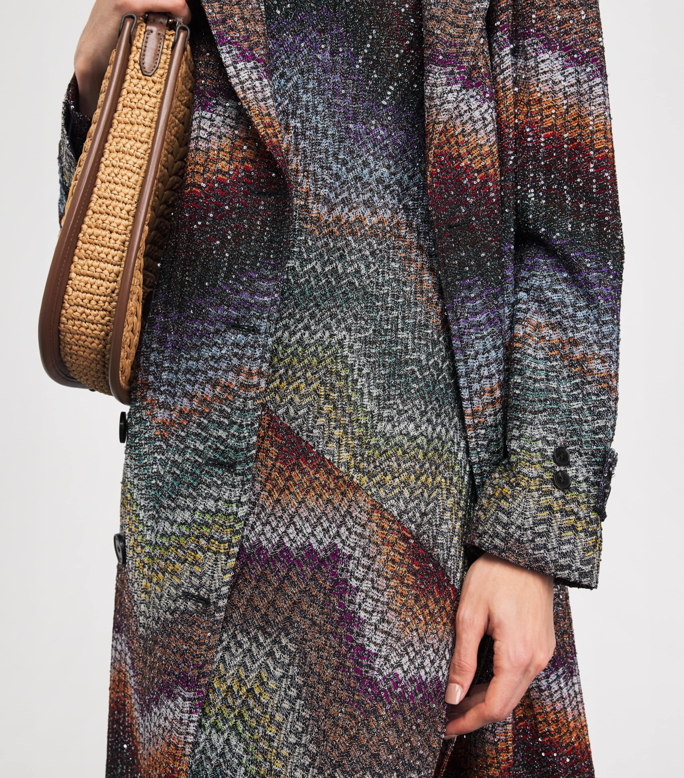 Missoni Womens Sequin Zigzag Maxi Dress Multi Dark Image 3