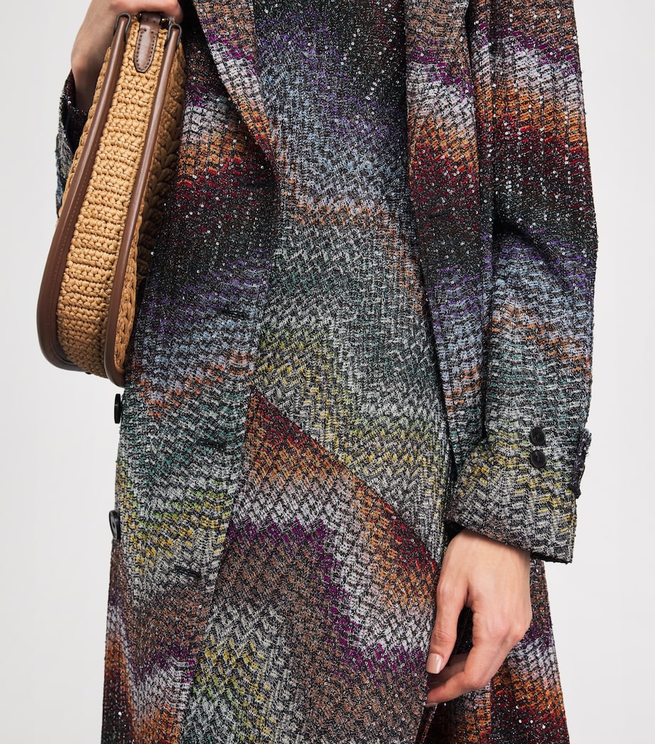 Missoni Womens Sequin Zigzag Maxi Dress Multi Dark Image 3