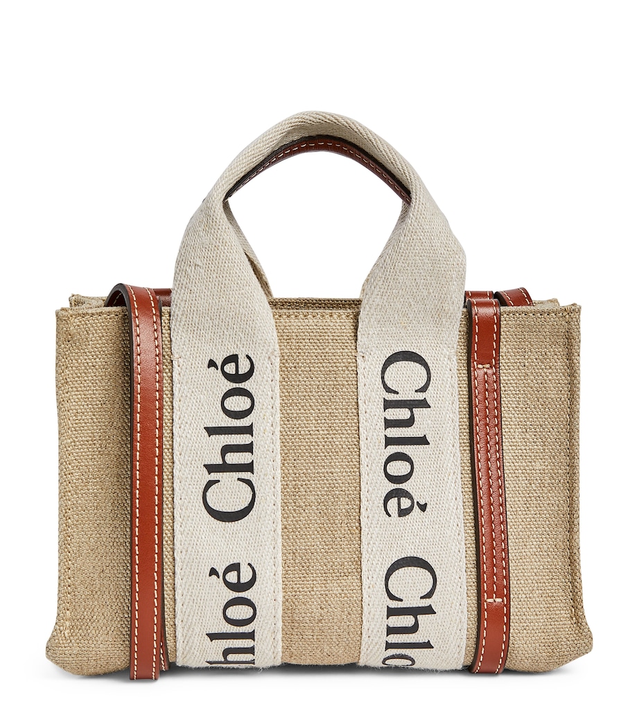 Mini Woody Tote Bag WHITE BROWN 1 Image 1