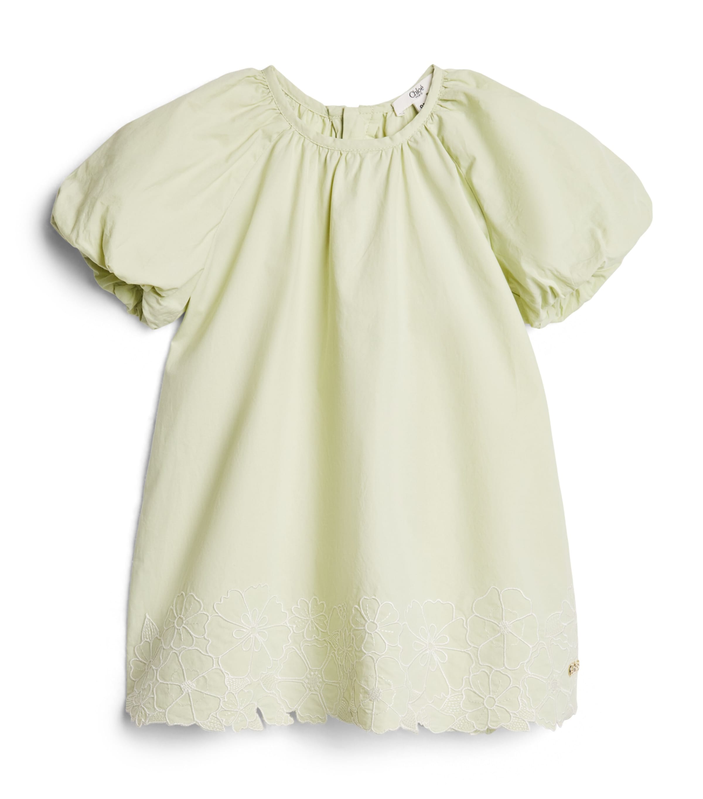 Chloé Kids Floral-Embroidered Dress (6 Months-3 Years) Mint Image 1