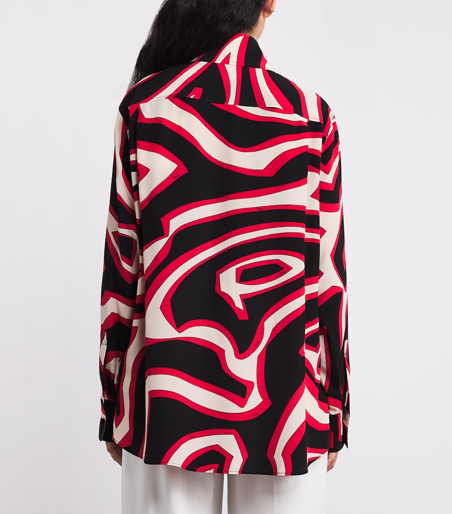Silk Twill Labirinto Print Shirt 051/GOLD RED Image 4