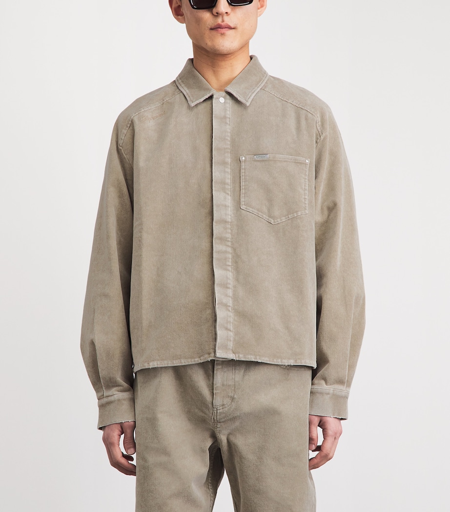 Represent Mens Corduroy Shirt Vintage Khaki Image 4