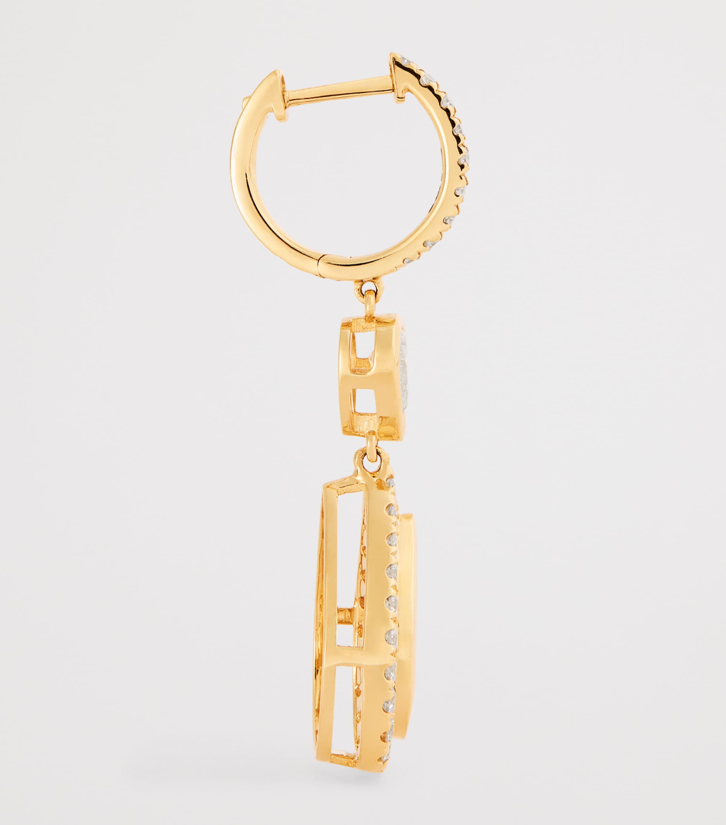 Yellow Gold and Diamond Double Pavé Pear Drop Earrings YELLOW GOLD Image 4