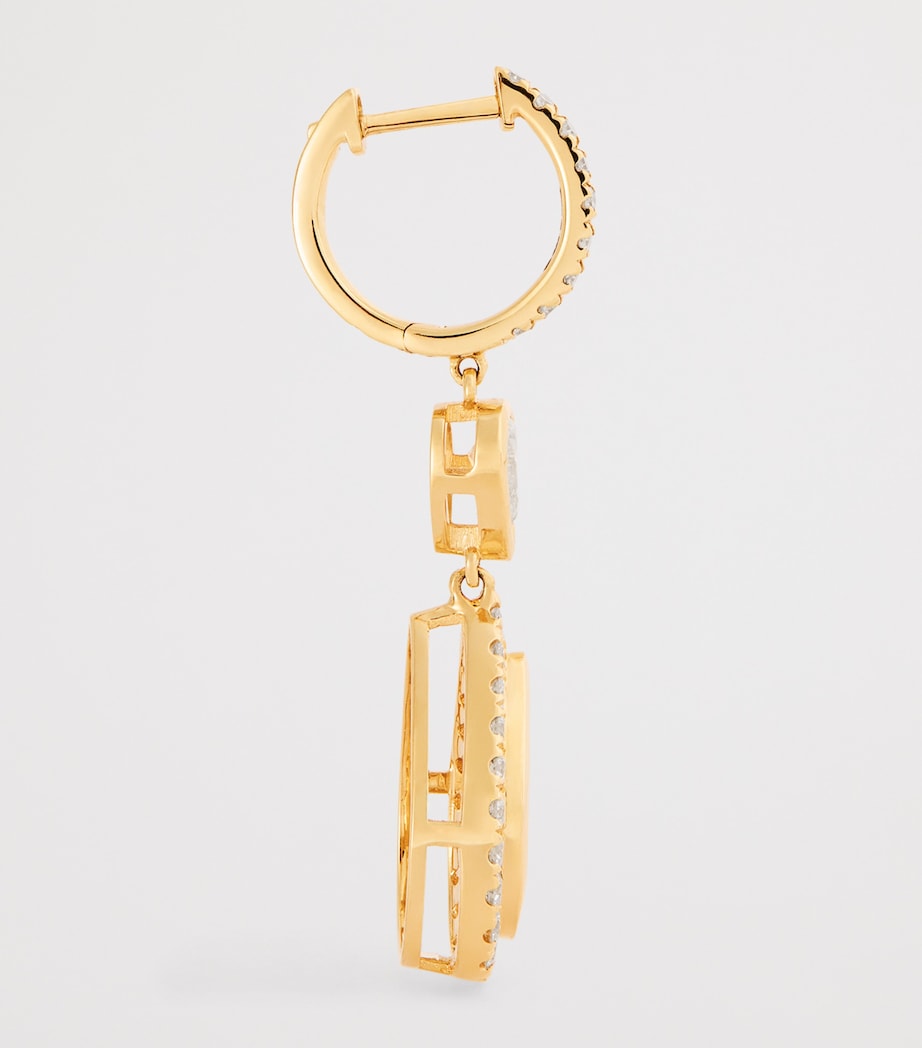 Yellow Gold and Diamond Double Pavé Pear Drop Earrings YELLOW GOLD Image 4