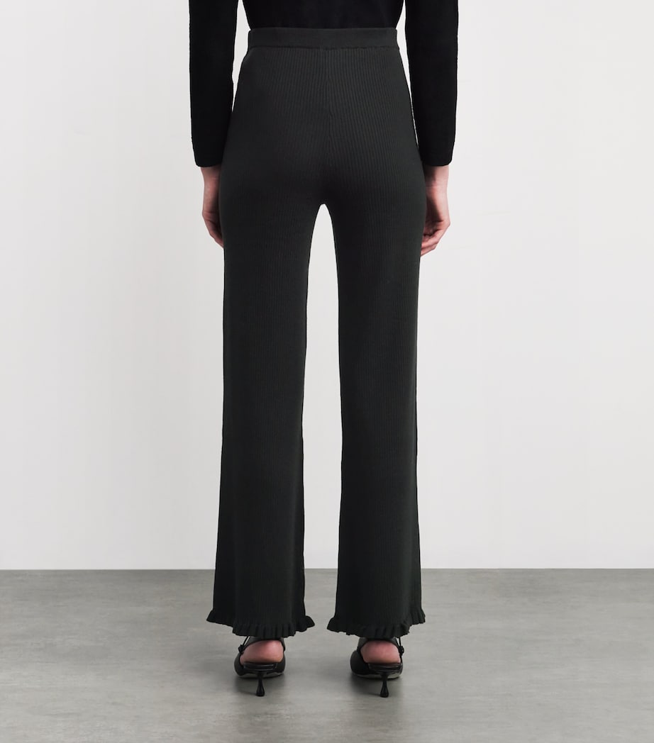 Flared Knit Trousers BLACK Image 4