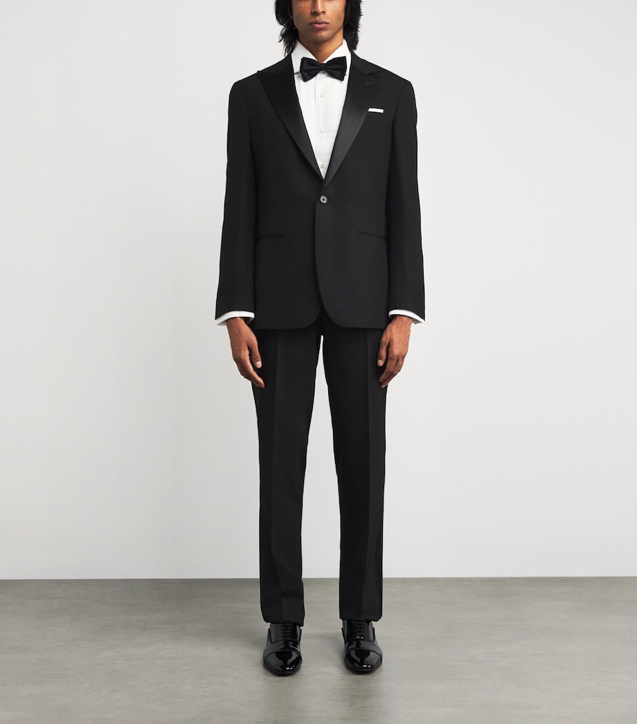 Wool Barathea Peak 2-Piece Suit BLACK Image 2