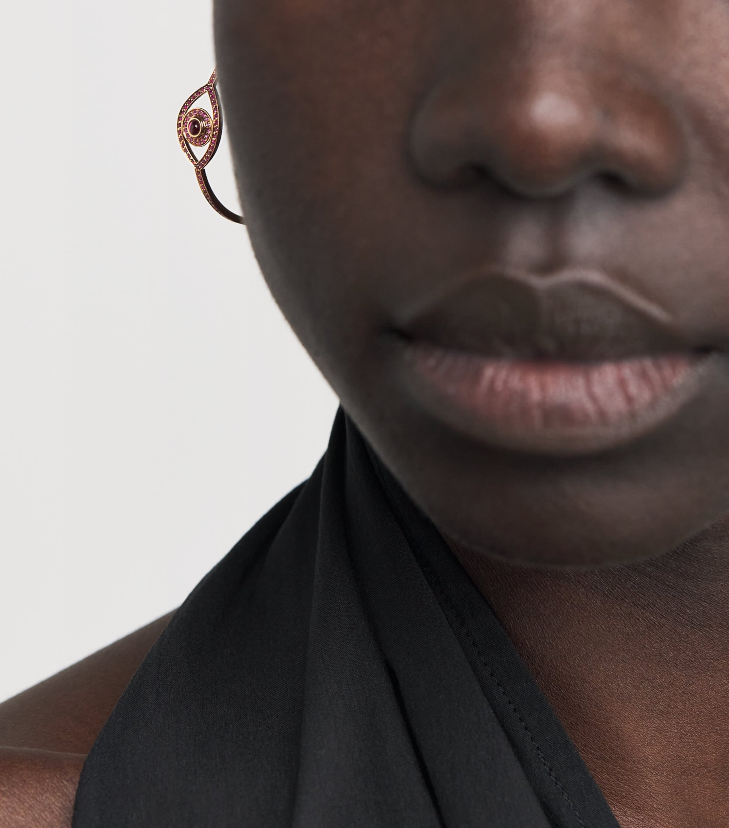 Rose Gold, Ruby and Quartz Protected Hoop Earrings ROSE GOLD Image 5