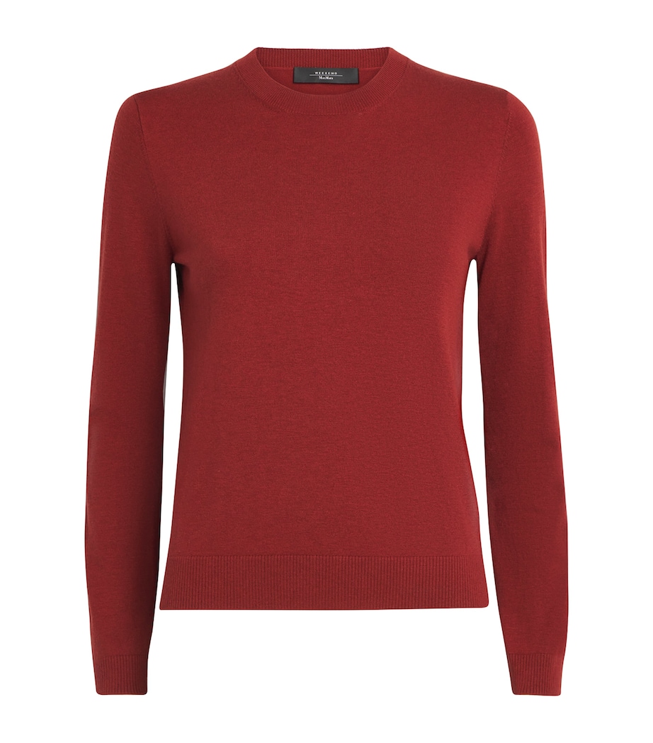 Knit Crew-Neck Sweater BERRY RED Image 1